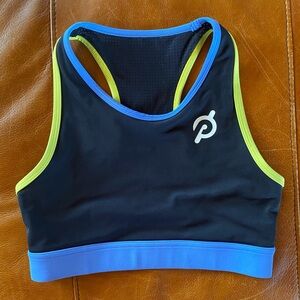 Peloton Colorblock Blue Racer Sports Bra - Size Medium